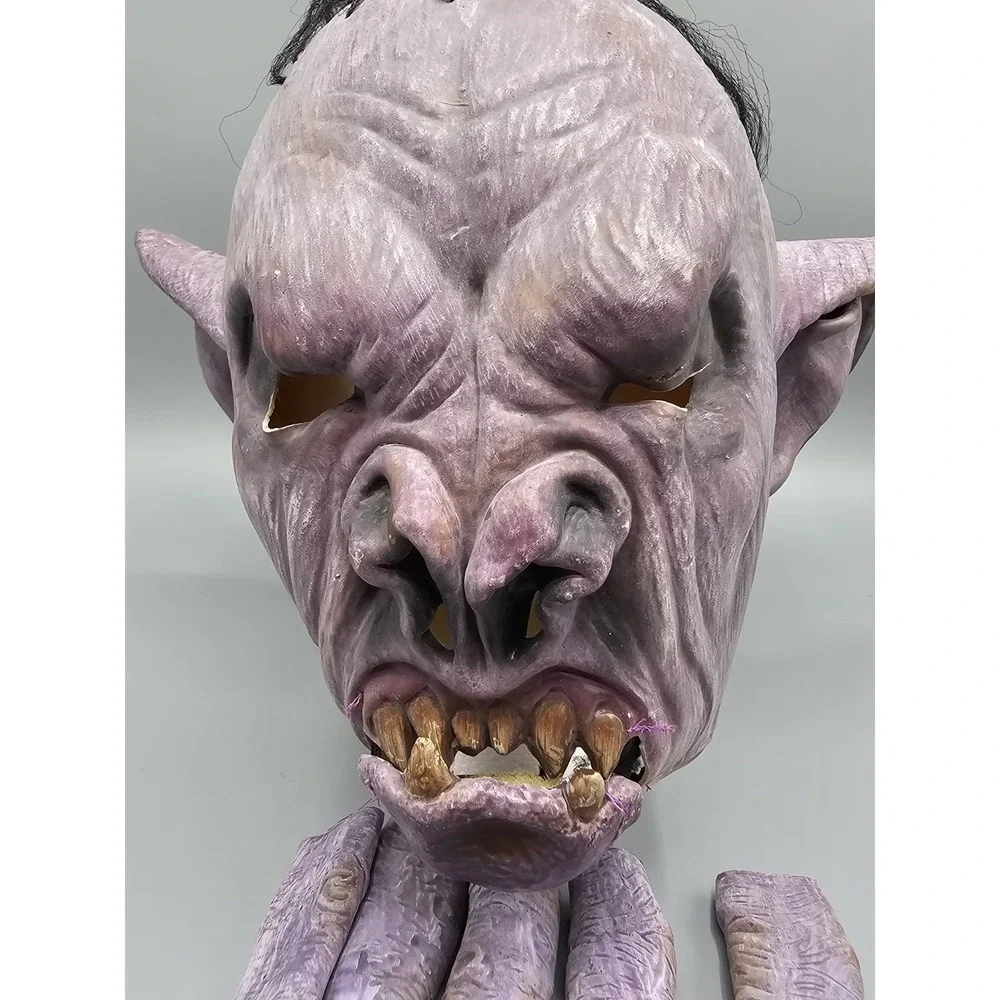 Vintage Cinema Secrets Purple Goblin Man Bat Halloween Mask W/ Finger Claws 2006